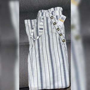 Brand new linen pants white and blue